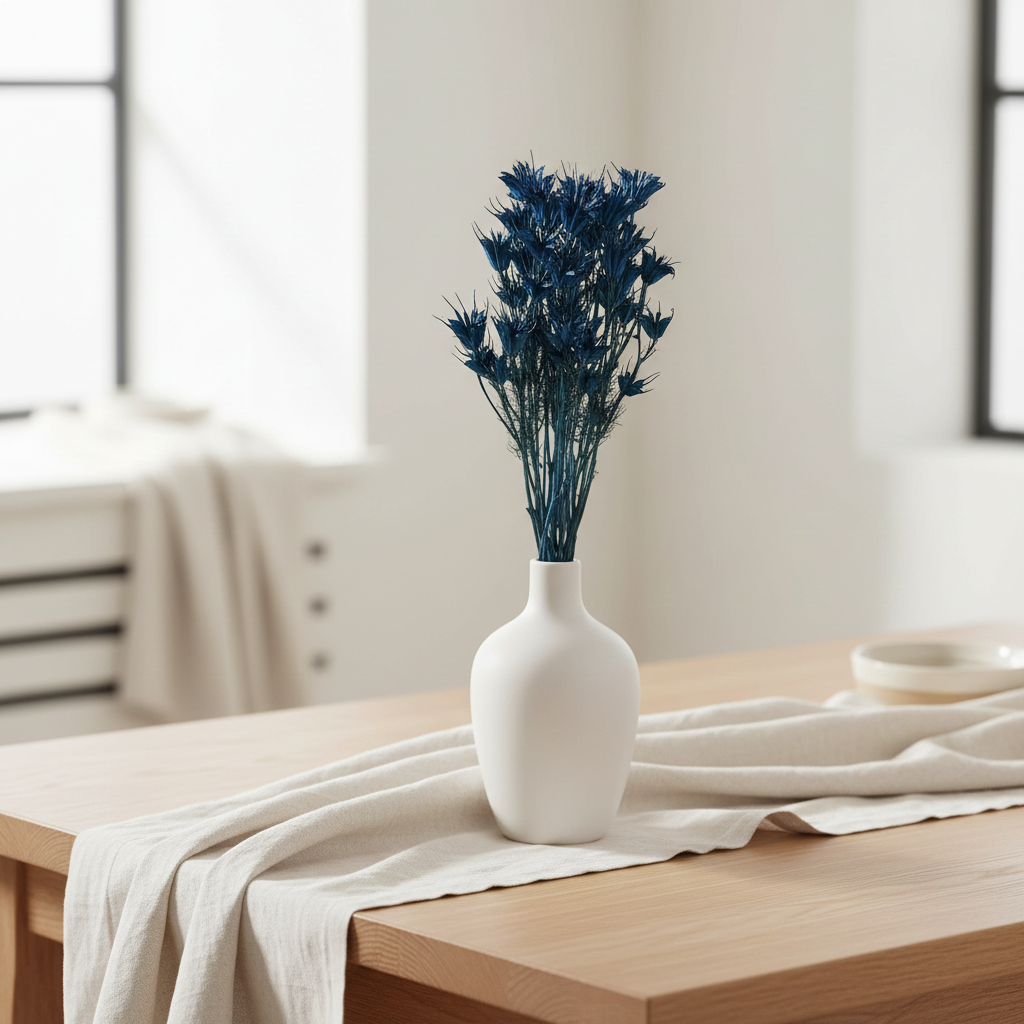 Sušená nigella tmavě modrá – elegantní sušená květina do vázy a moderních aranžmá